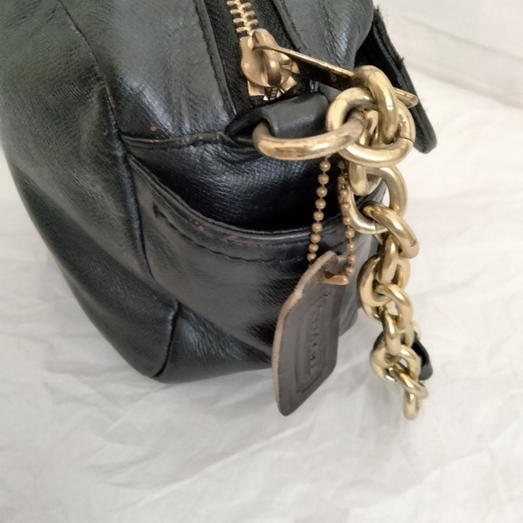 Coach Campbell Abby Turnlock Leather  Crossbody Bag Black - Picture 2 of 15